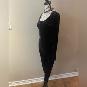 Vintage Catsuit Black Crushed Velvet